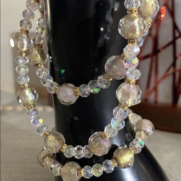 Handmade Pink Champagne Necklace & Bracelet Set - Picture 2 of 7